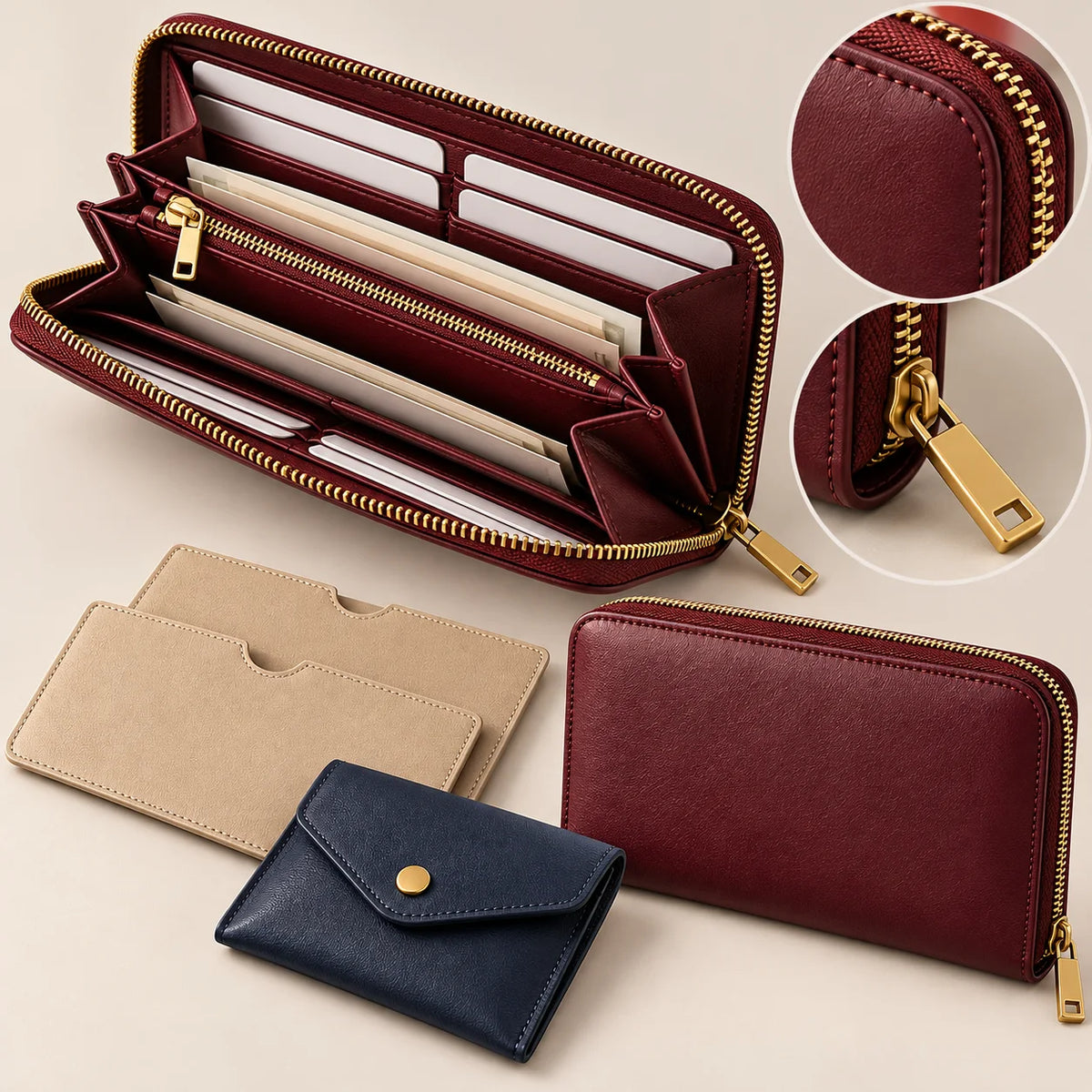 Currency and Coin Travel Wallet — material detail