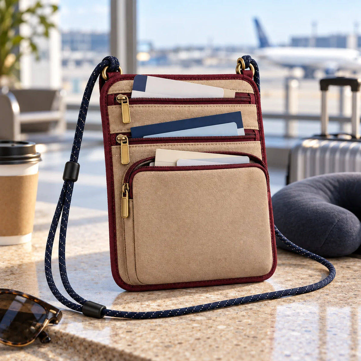 Document Neck Pouch — in use