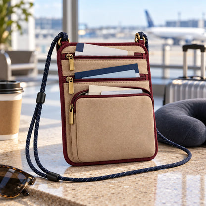 Document Neck Pouch — in use