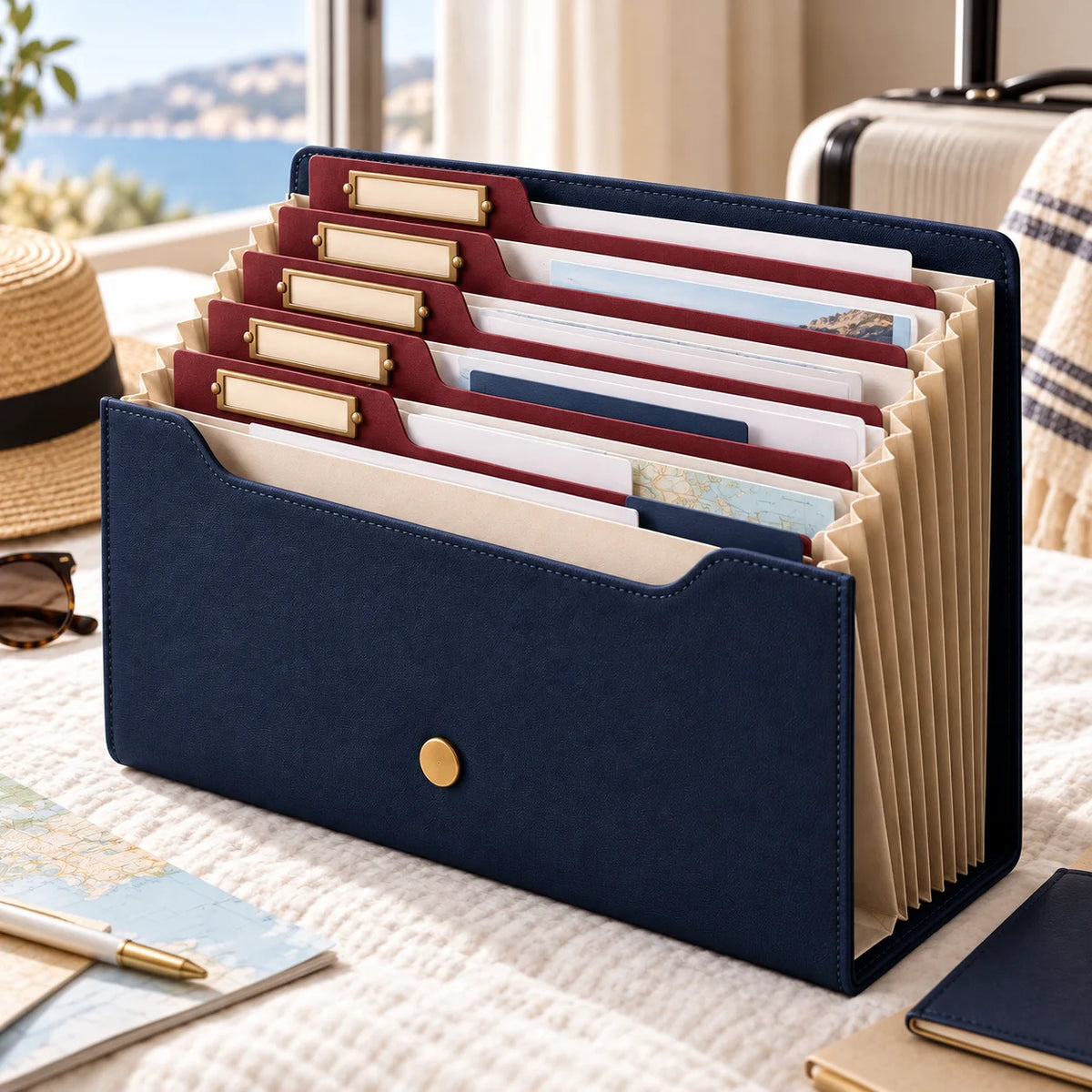 Family Itinerary Folder — in use